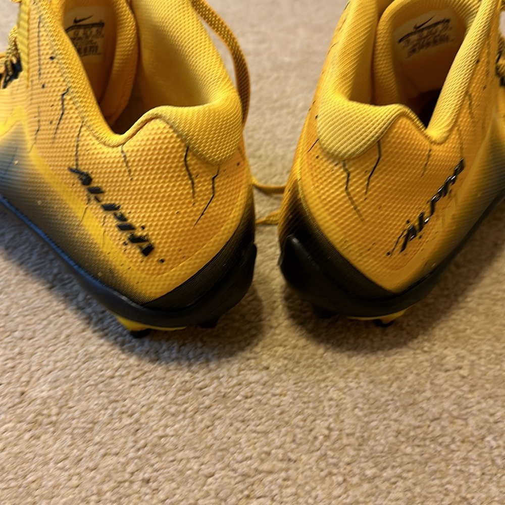 NIKE CLEATS ALPHA SKIN FOOTBALL GOLD/ BLACK SZ 15 WORN 1x Sz 15 - Picture 5 of 10